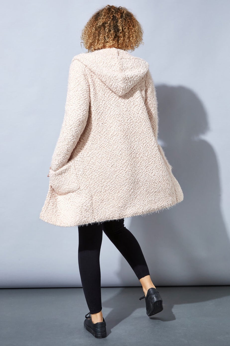 Roman Pink Fluffy Hooded Cardigan