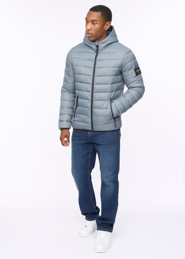 Crosshatch Denim Blue Gattering Jacket