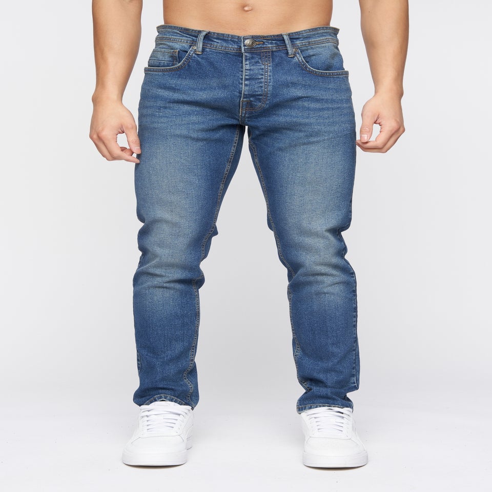 Crosshatch Blue Wash Buraca Slim Fit Jean