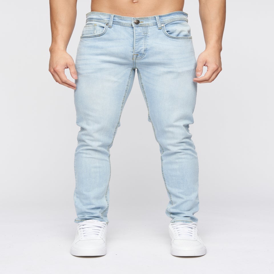Crosshatch Light Blue Wash Buraca Slim Fit Jean