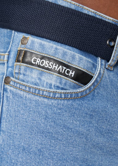 Crosshatch Light Blue Wash Princed Belted Jean