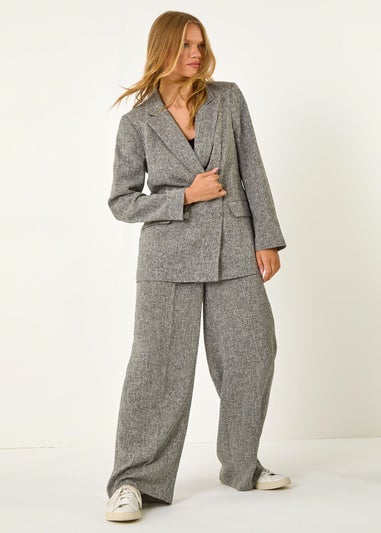 Roman Grey Double Breasted Tailored Blazer