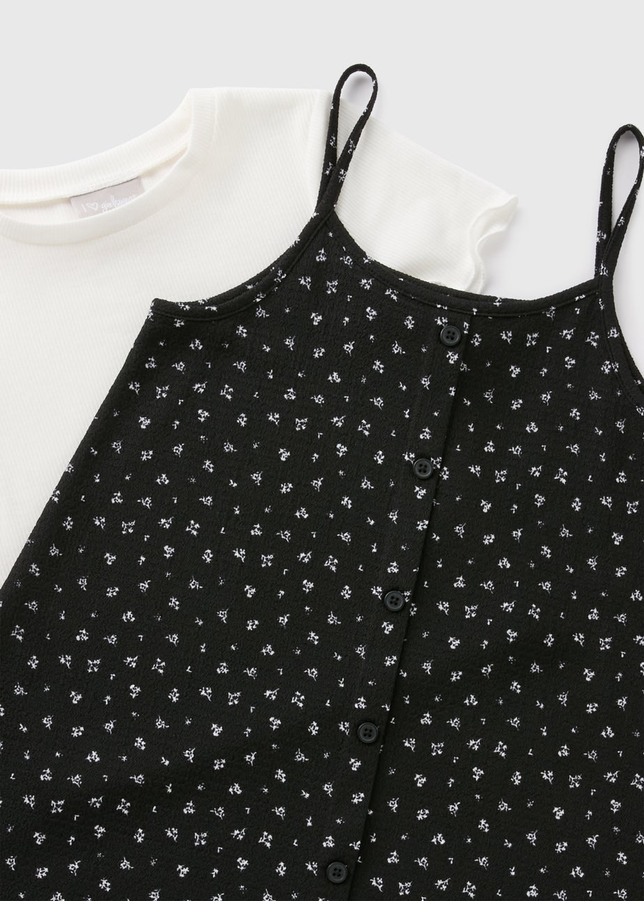 Girls Floral Crinkle Top & Dress Set (7-15yrs)