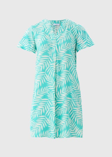Turquoise Leaf Popover Tunic