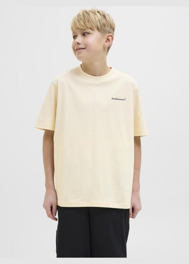 Jack & Jones Boys Cream Printed T-Shirt (8-16yrs)