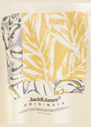 Jack & Jones Boys Cream Printed T-Shirt (8-16yrs)
