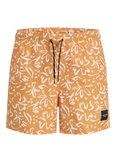 Jack & Jones Jnr Orange Print Swim Shorts