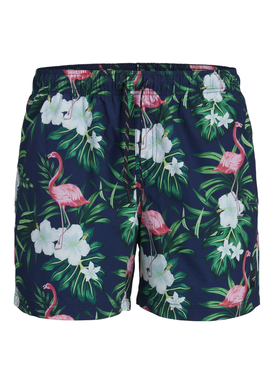 Jack & Jones Jnr Navy Printed Swim Shorts