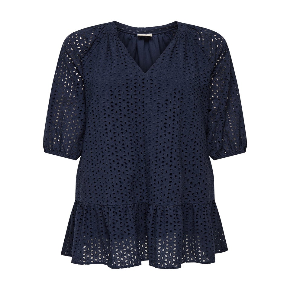 JDY Navy Embroidered Smock Dress