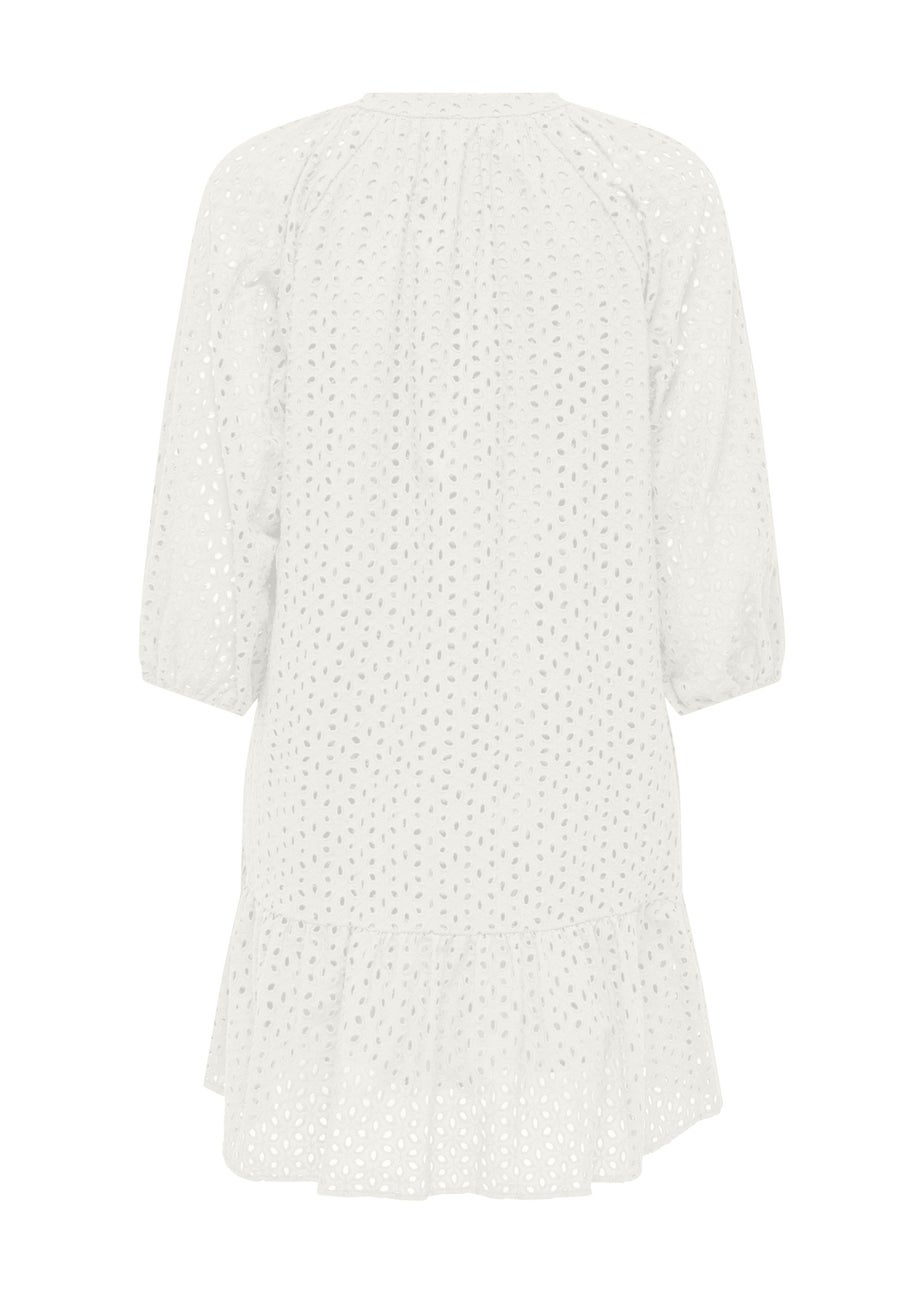 JDY White Embroidered Smock Dress