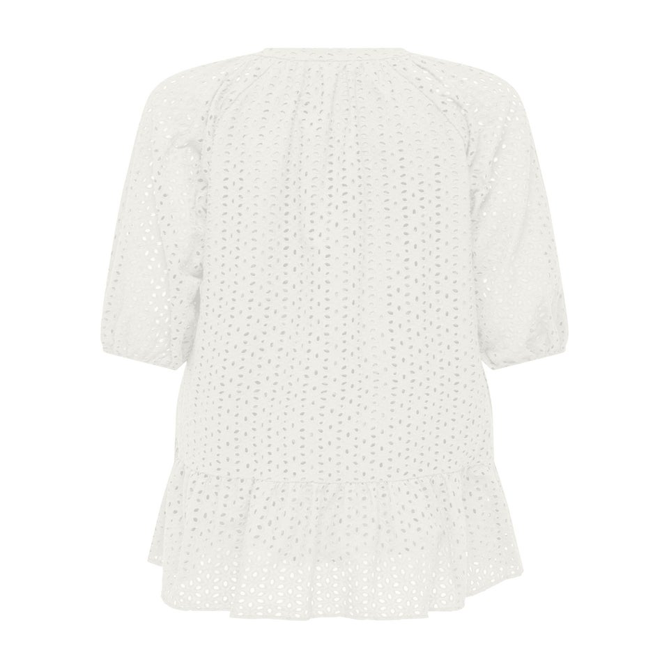 JDY White Embroidered Smock Dress