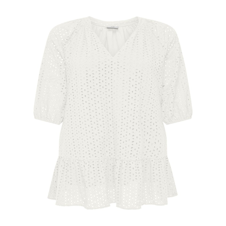 JDY White Embroidered Smock Dress