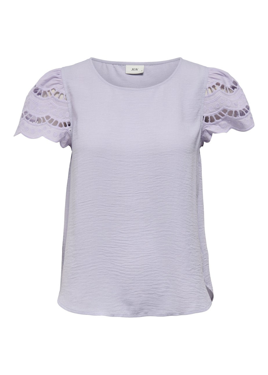 JDY Lilac Sleeve Detail T-Shirt