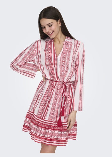 JDY Pink Anna Belted Dress