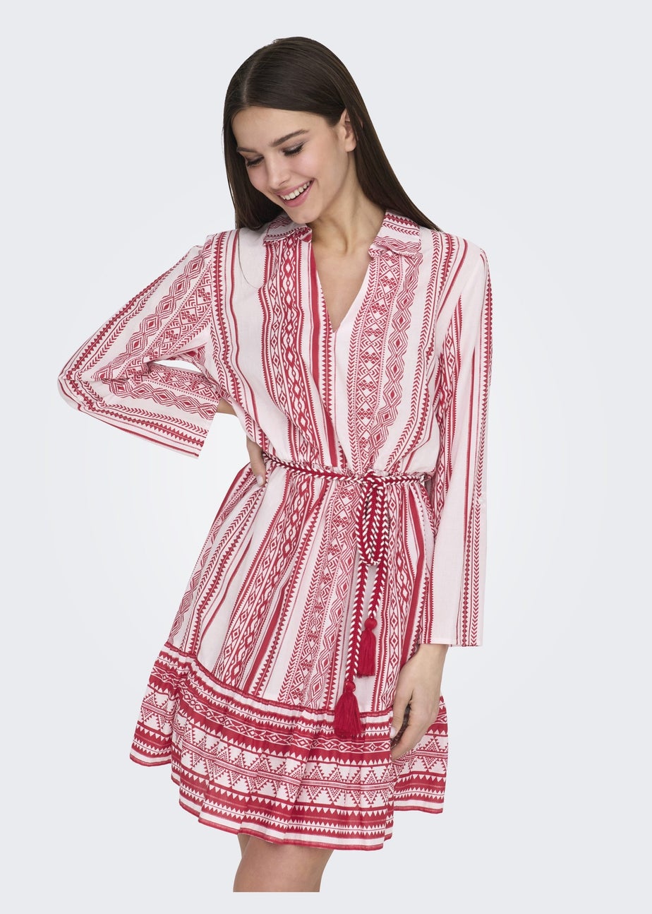 JDY Pink Anna Belted Dress