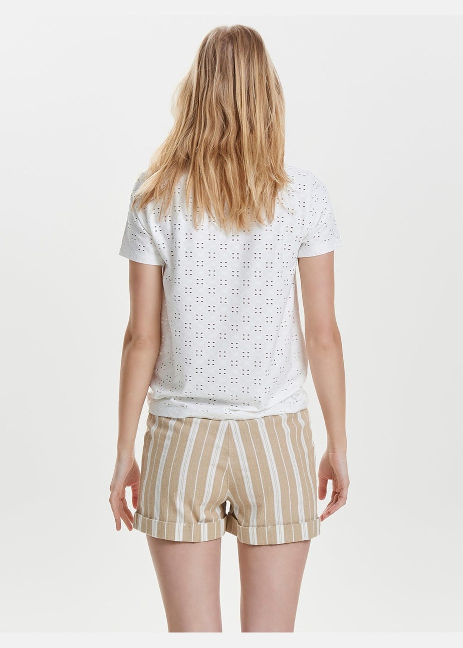 JDY White Cut Out Cathinka T-Shirt