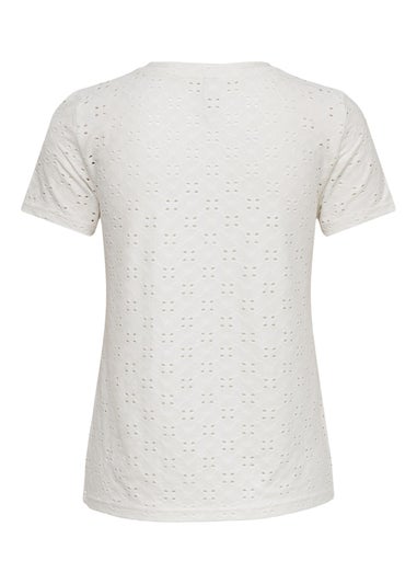 JDY White Cut Out Cathinka T-Shirt