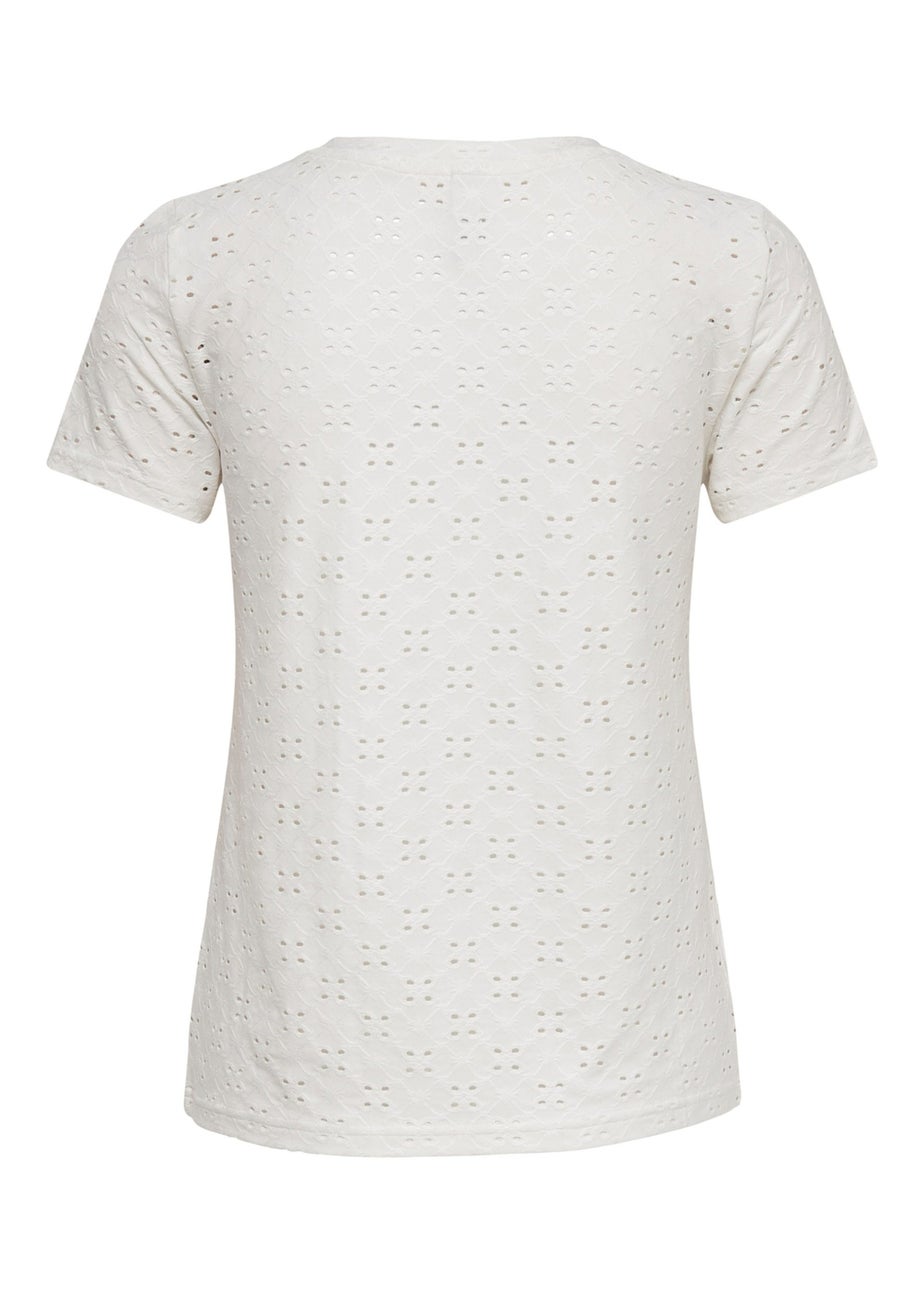 JDY White Cut Out Cathinka T-Shirt
