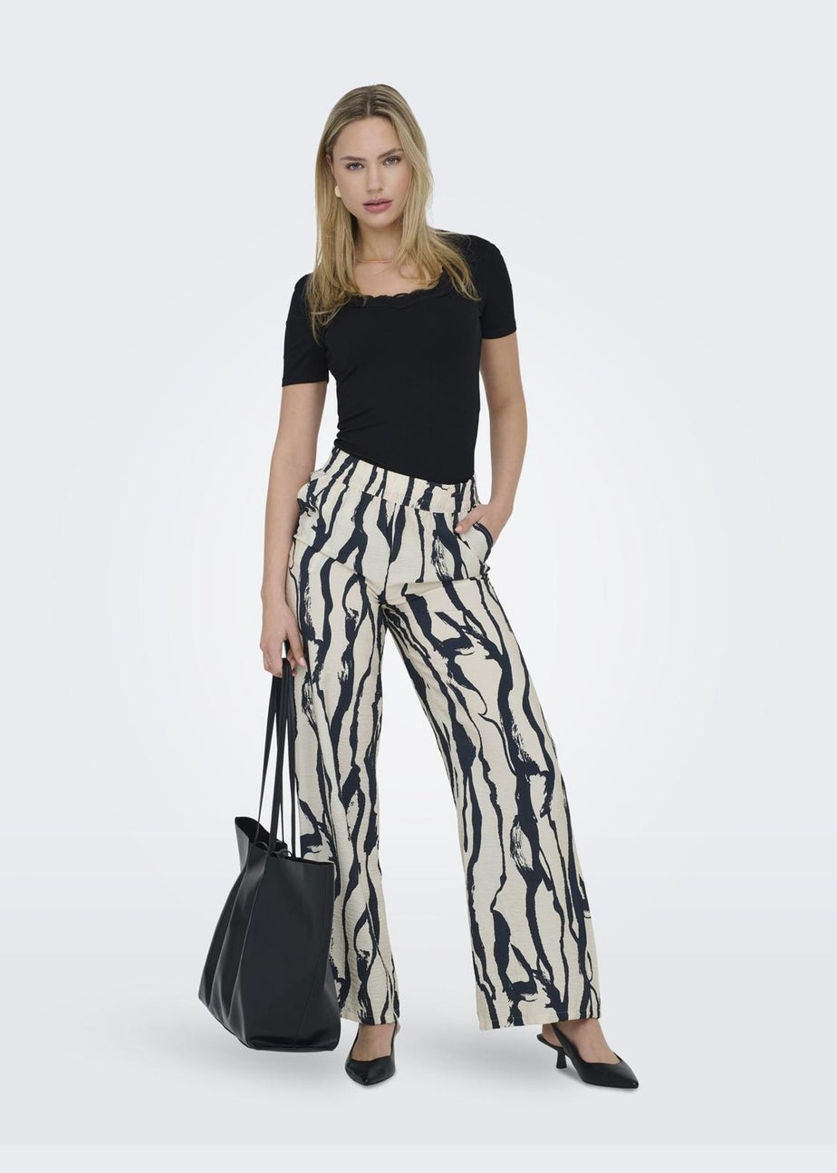 JDY Cream Abstract Camille Trousers