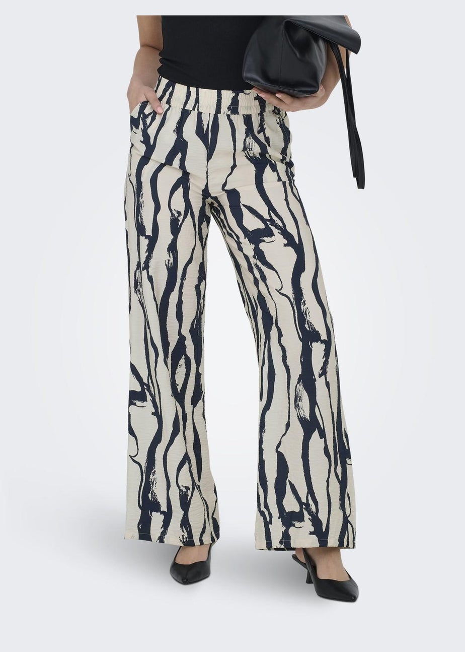 JDY Cream Abstract Camille Trousers