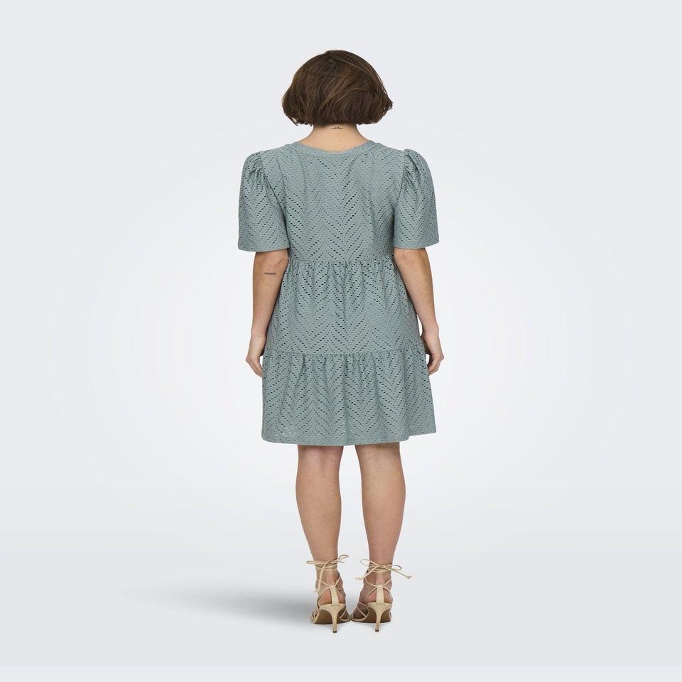 JDY Grey Embroidered Smock Mini Dress