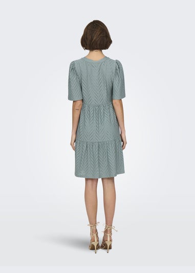 JDY Grey Embroidered Smock Mini Dress