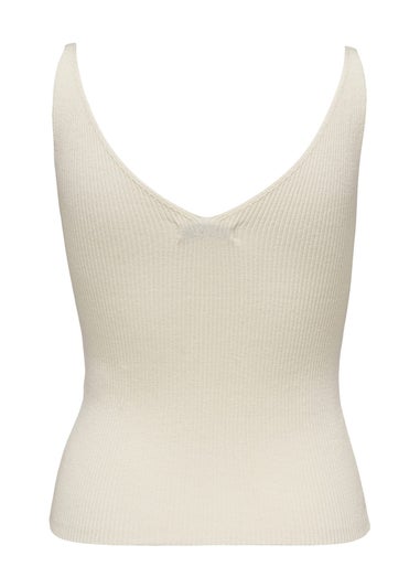 JDY Cream Floral Knitted Vest