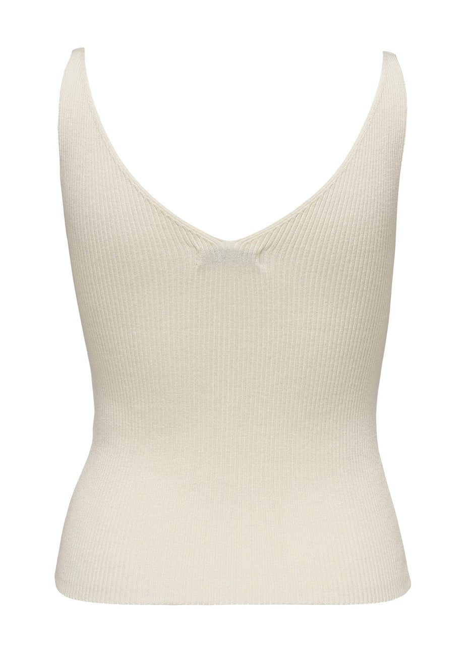 JDY Cream Floral Knitted Vest