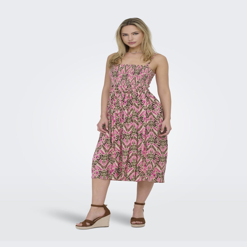 JDY Pink Abstract Midi Dress