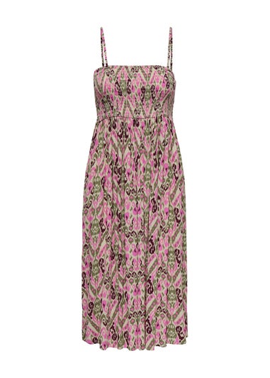 JDY Pink Abstract Midi Dress