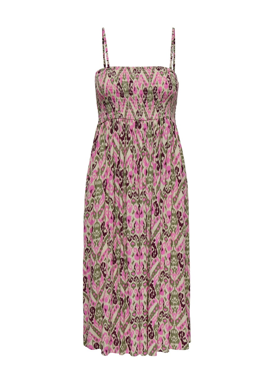 JDY Pink Abstract Midi Dress
