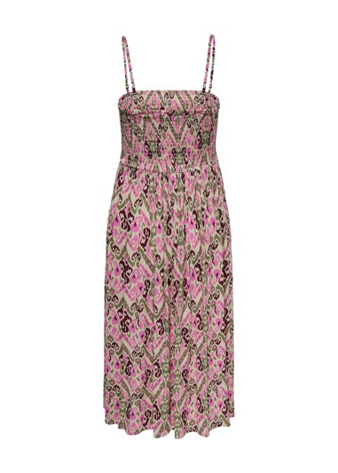 JDY Pink Abstract Midi Dress
