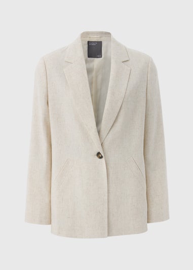 Neutral Linen Blend Blazer