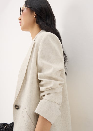 Neutral Linen Blend Blazer