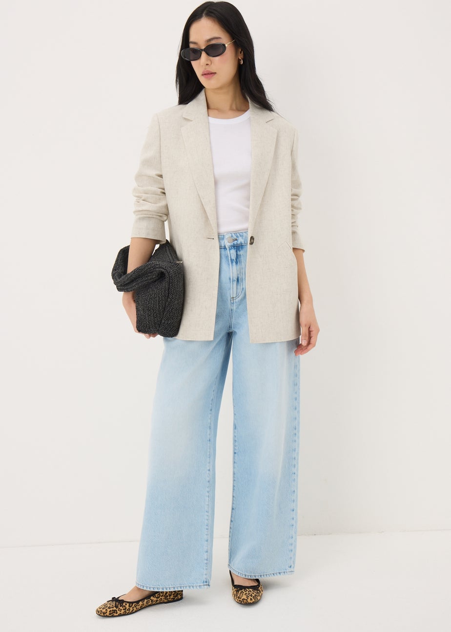 Neutral Linen Blend Blazer