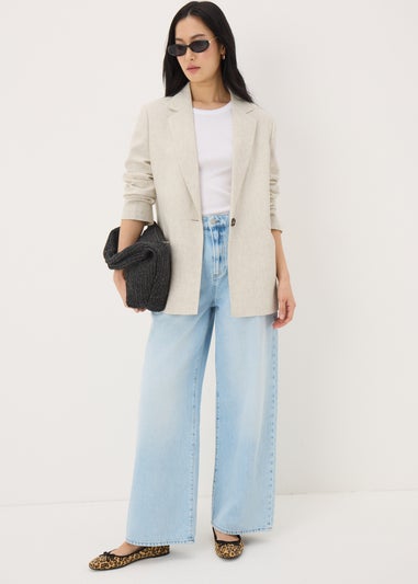 Neutral Linen Blend Blazer