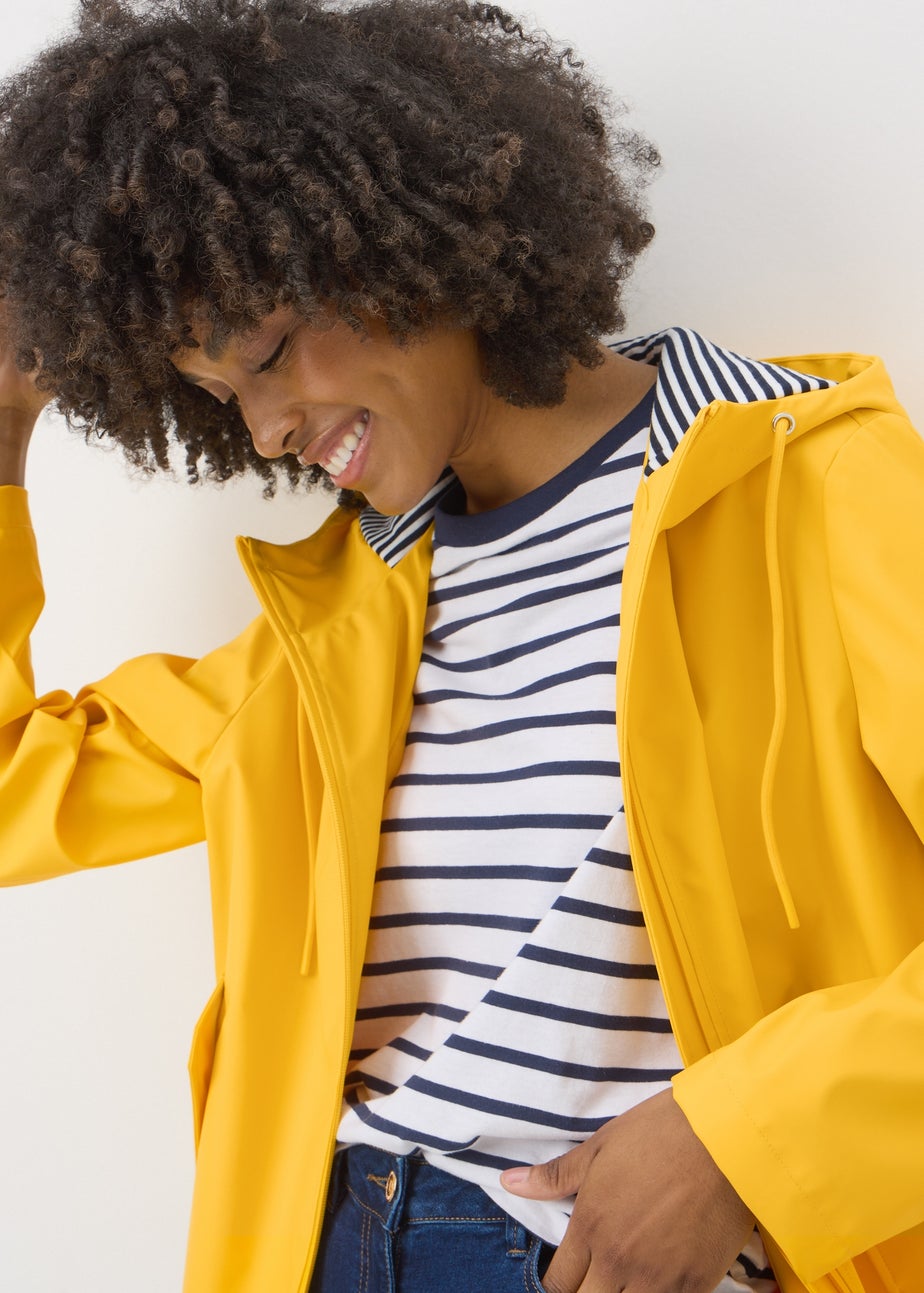 Yellow Short Rubberised Parka Jacket