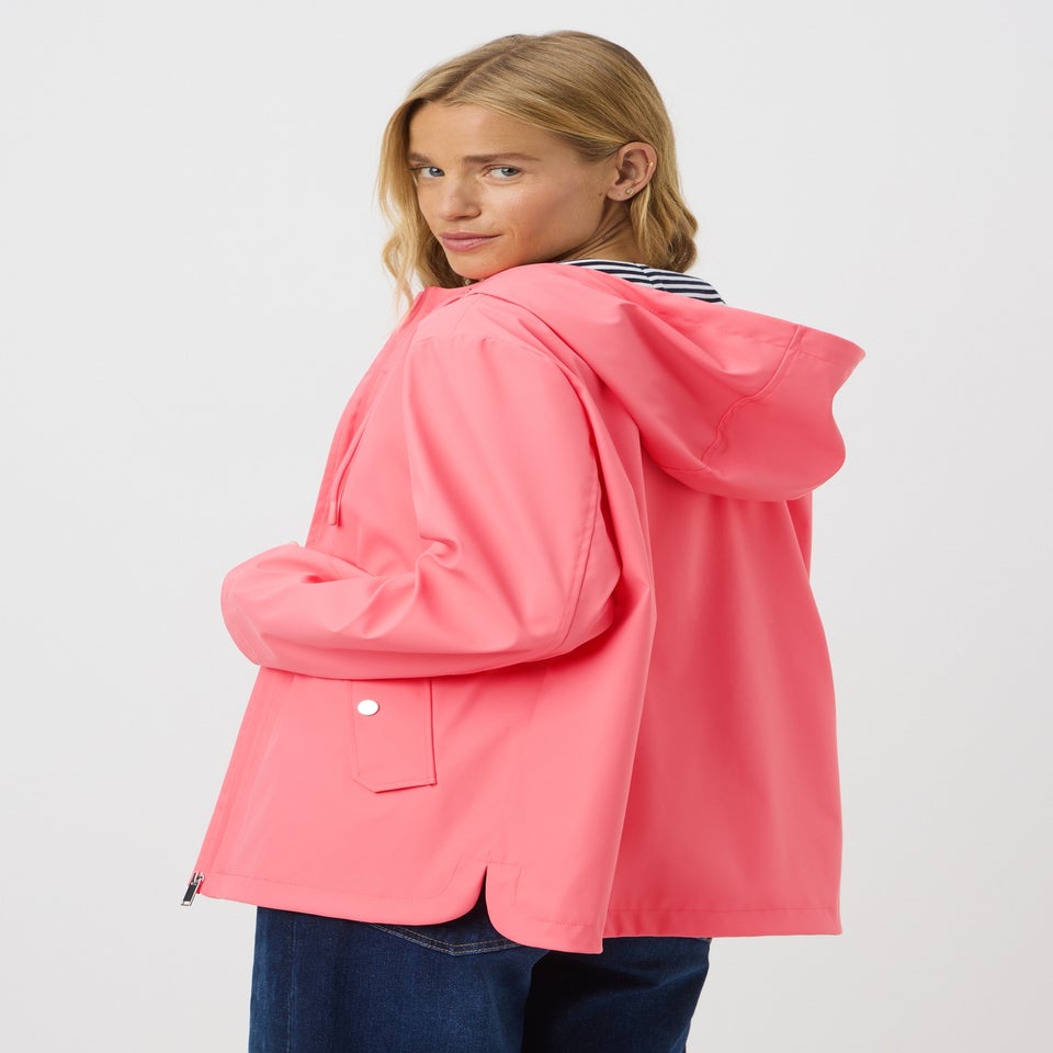 Pink Short Rubberised Parka Jacket