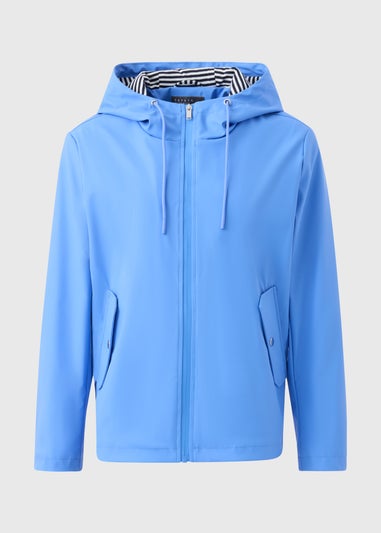 Blue Short Rubberised Parka Jacket
