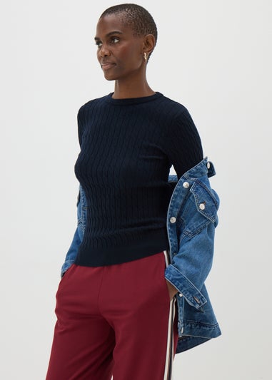 Navy Baby Cable Jumper