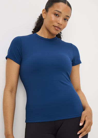 Souluxe Blue Fitted Short Sleeve T-Shirt