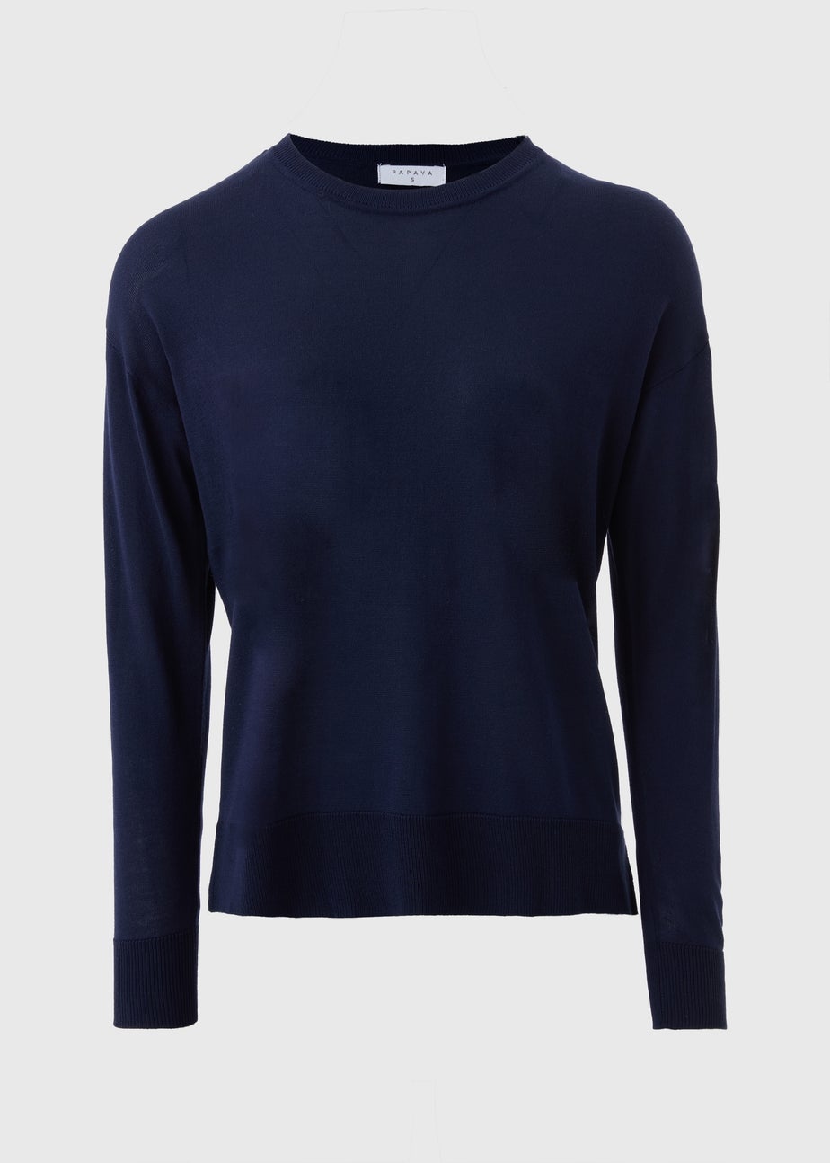 Navy Fine Gauge Long Sleeve Jumper