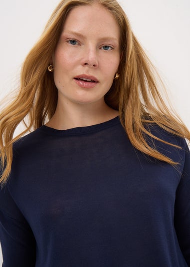 Navy Fine Gauge Long Sleeve Jumper