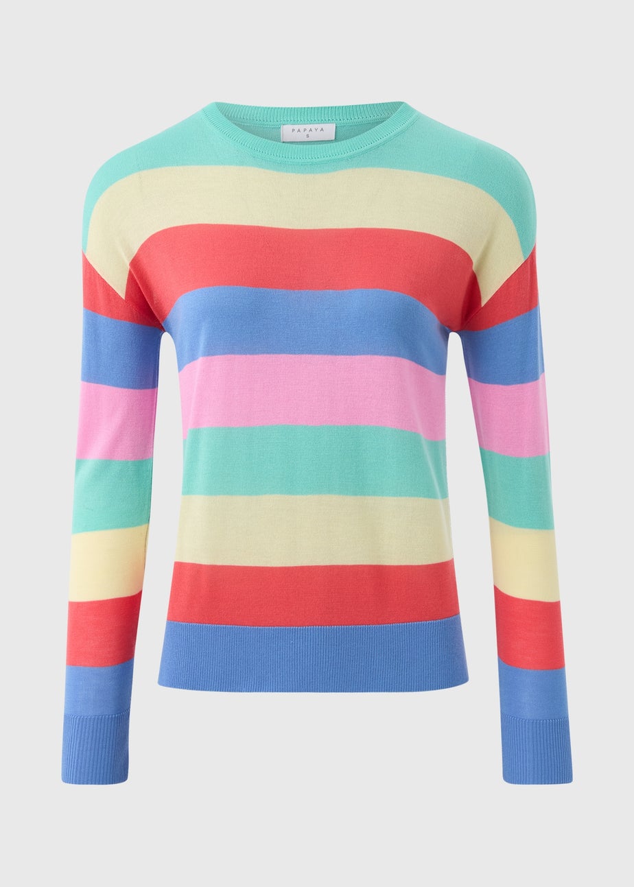 Multicolour Stripe Fine Knit Jumper