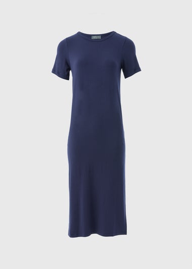Navy T-Shirt Midi Dress