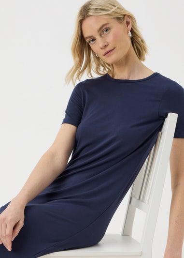 Navy T-Shirt Midi Dress