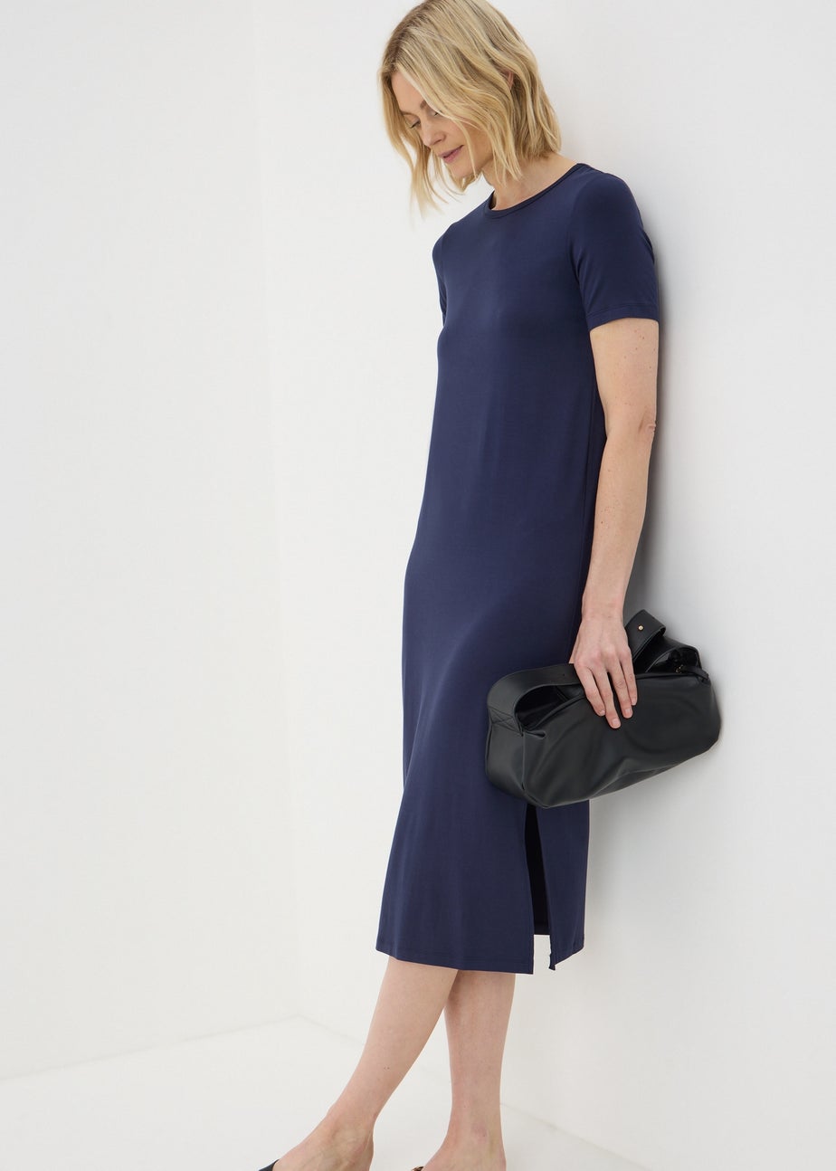 Navy T-Shirt Midi Dress