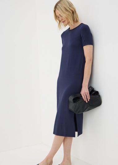Navy T-Shirt Midi Dress