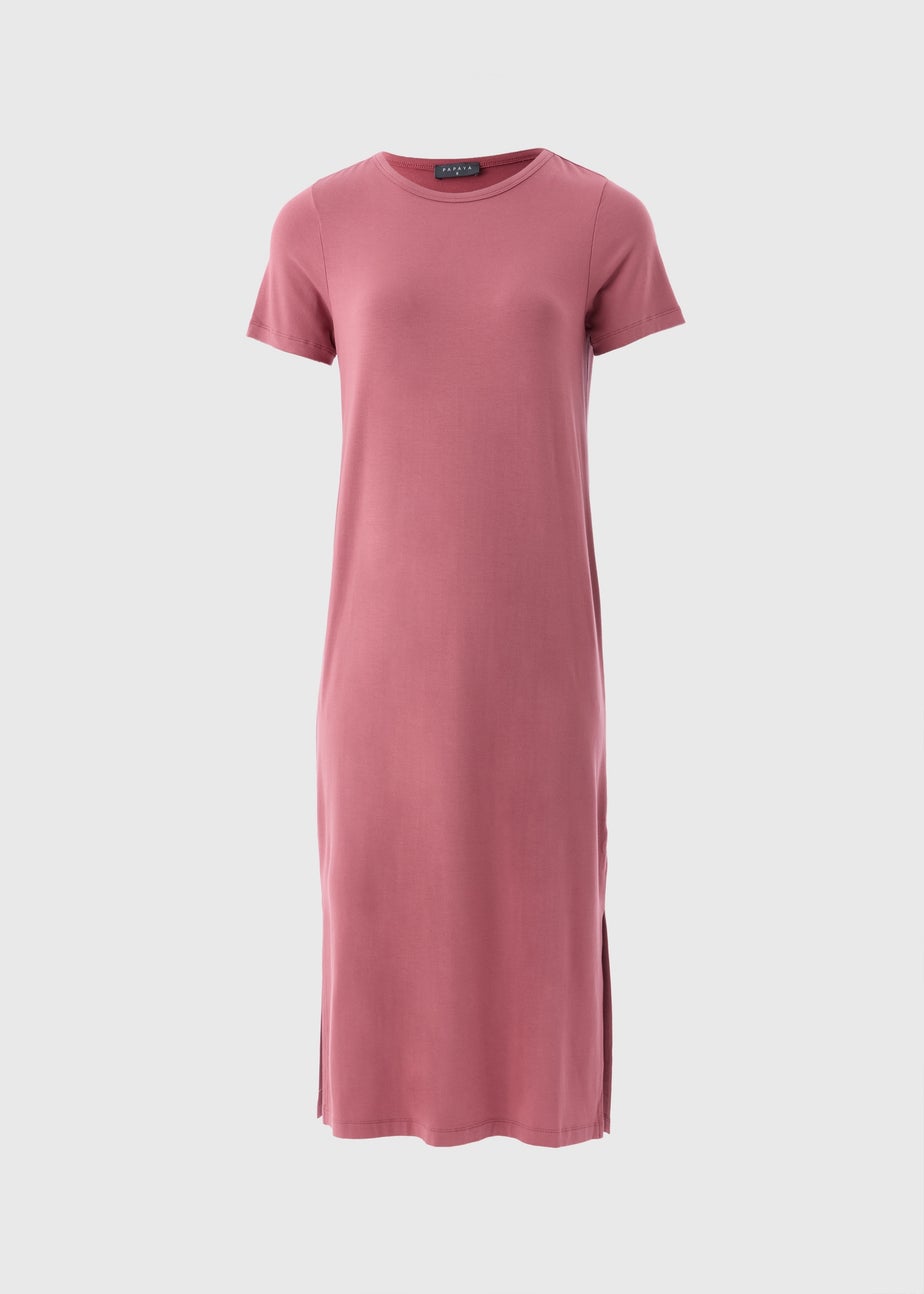 Raspberry T-Shirt Midi Dress