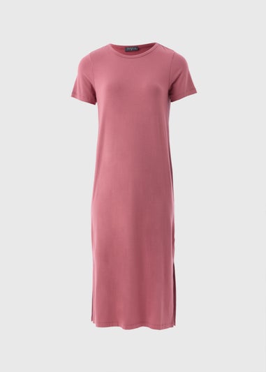 Raspberry T-Shirt Midi Dress